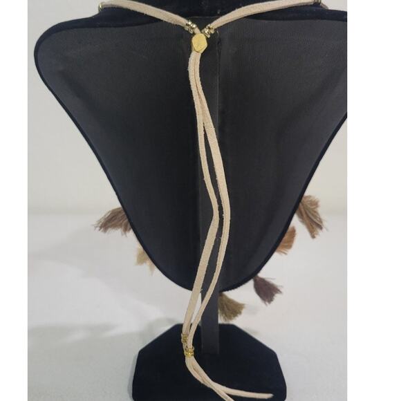 Serefina Anthropologie Necklace Tassells Shades of Gold Adjustable NWOT Boho - Picture 3 of 4